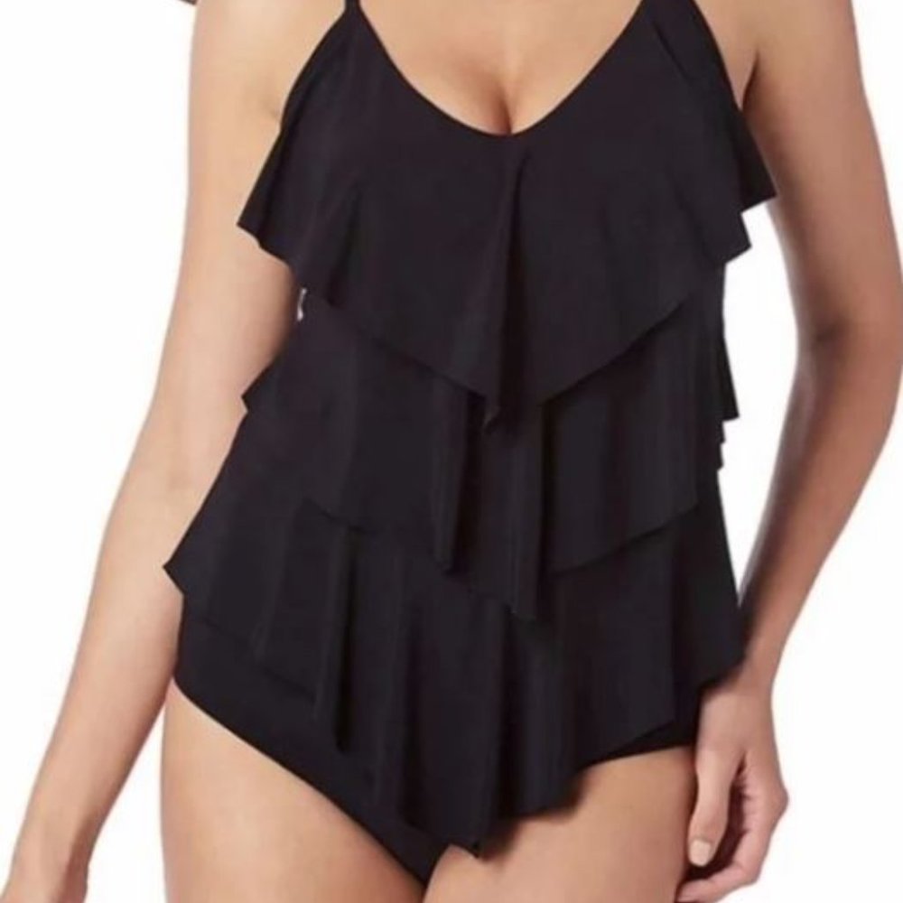 Magicsuit Rita Black Tiered Tankini Top - NWT